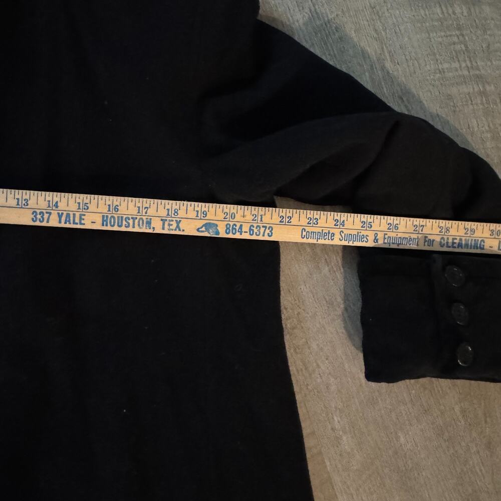 Vintage Long Wool Womens 14 L Dress Coat Velvet Trim Cuffed A-Line Button Front - Picture 7 of 8